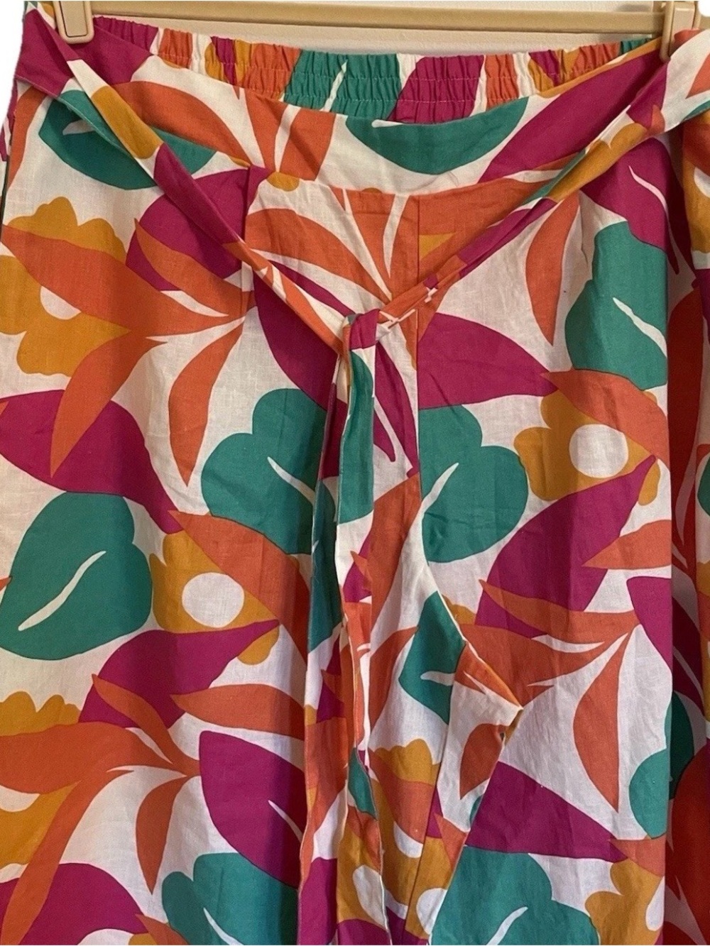 NY&CO Linen Blend Floral XL Wide Leg NWT Palazzo Pants Beach Lightweight Women - Picture 5 of 7